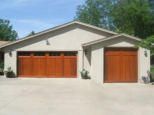 Custom wood garage door