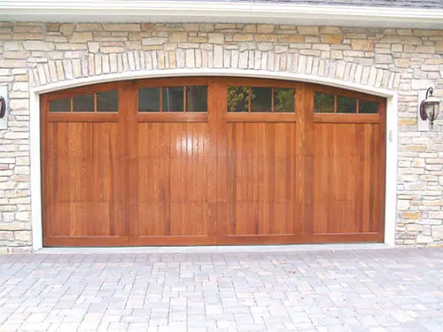 Custom wood garage door
