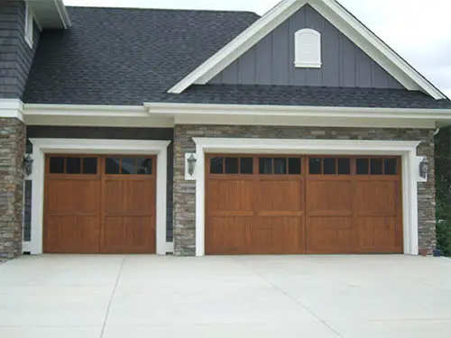 Custom wood garage door