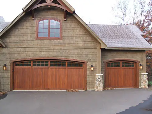 Custom wood garage door