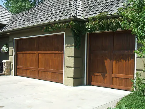 Custom wood garage door
