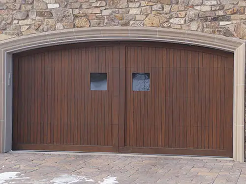 Custom wood garage door