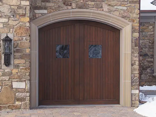 Custom wood garage door
