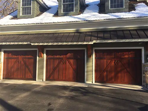 Custom wood garage door