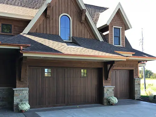 Custom wood garage door