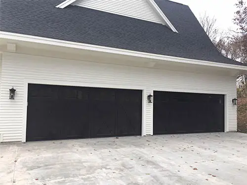 Custom wood garage door