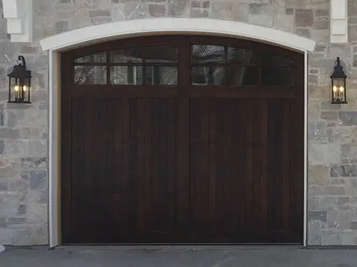 Custom wood garage door