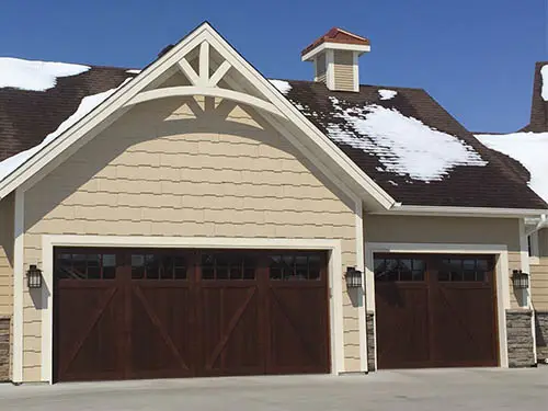 Custom wood garage door