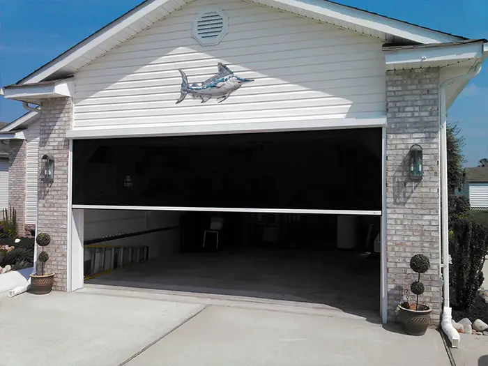 Zip Tex solar screens on garage door