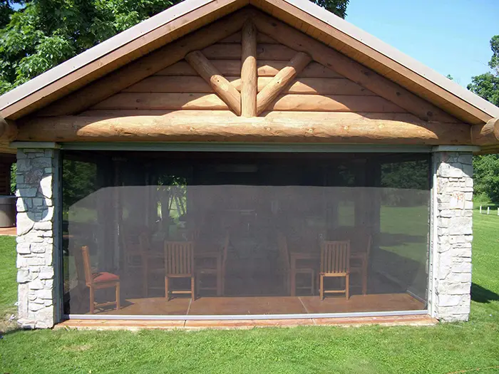 Solar shades on outdoor structure