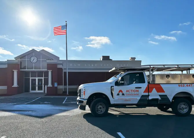 Action Overhead garage door repair truck in Ham Lake